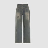 Vaqueros con estampado de letras de hip-hop